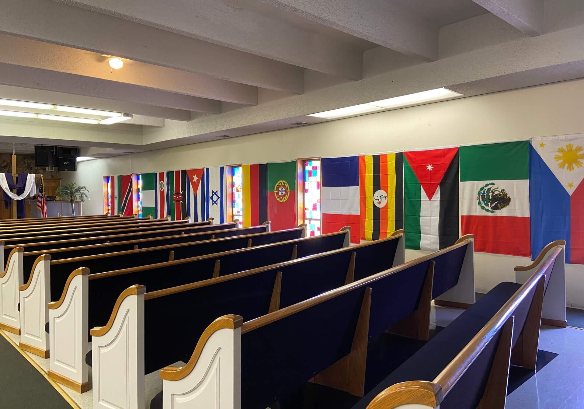 Various country flags inside OBBC